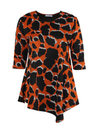 Magna Warm Long Triangle Shirt / Tunic Leopard Orange