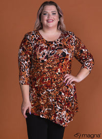 Magna Long Triangle Shirt / Tunic Animal Rust