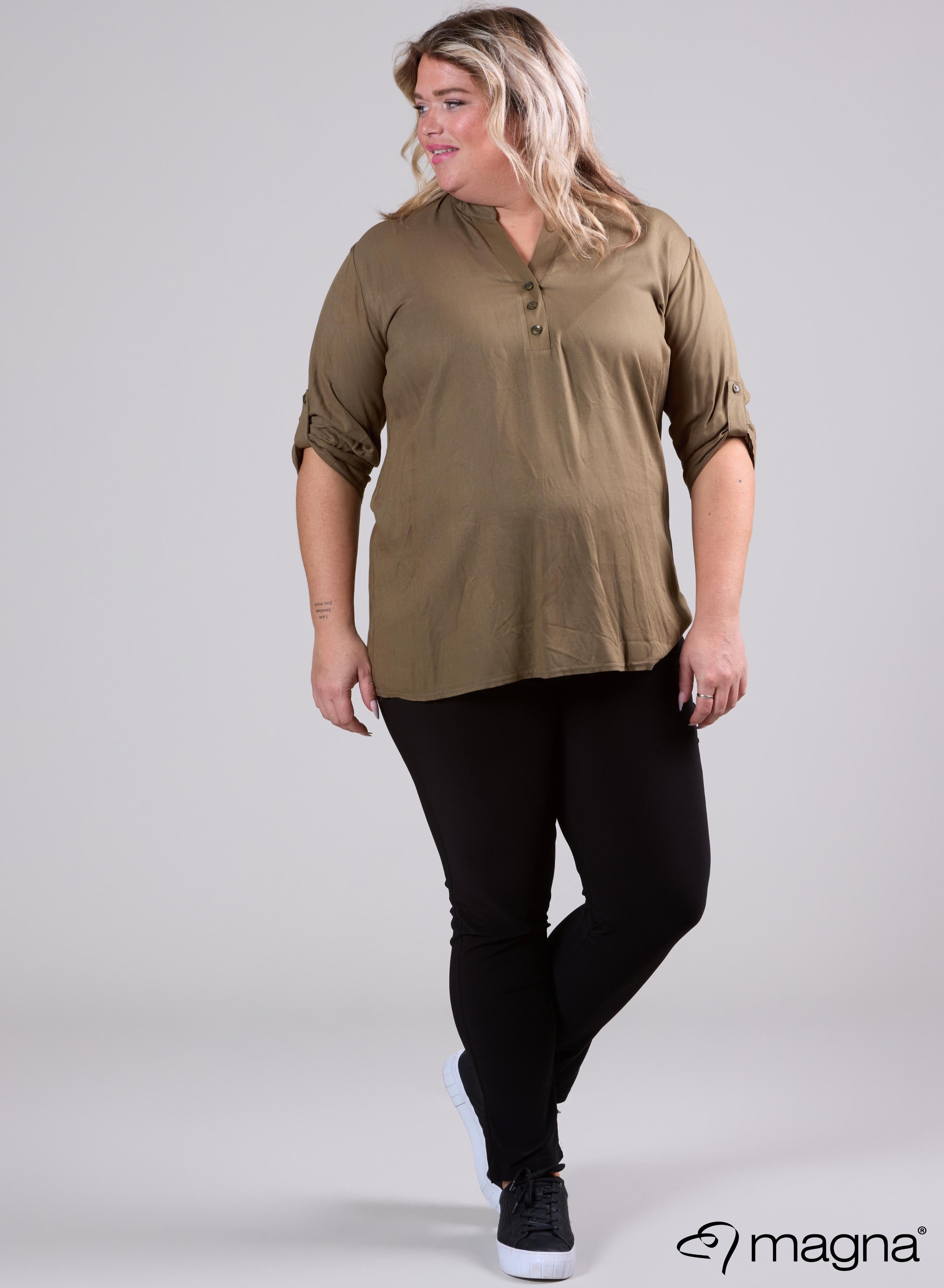 Magna Light Viscose Blouse Khaki