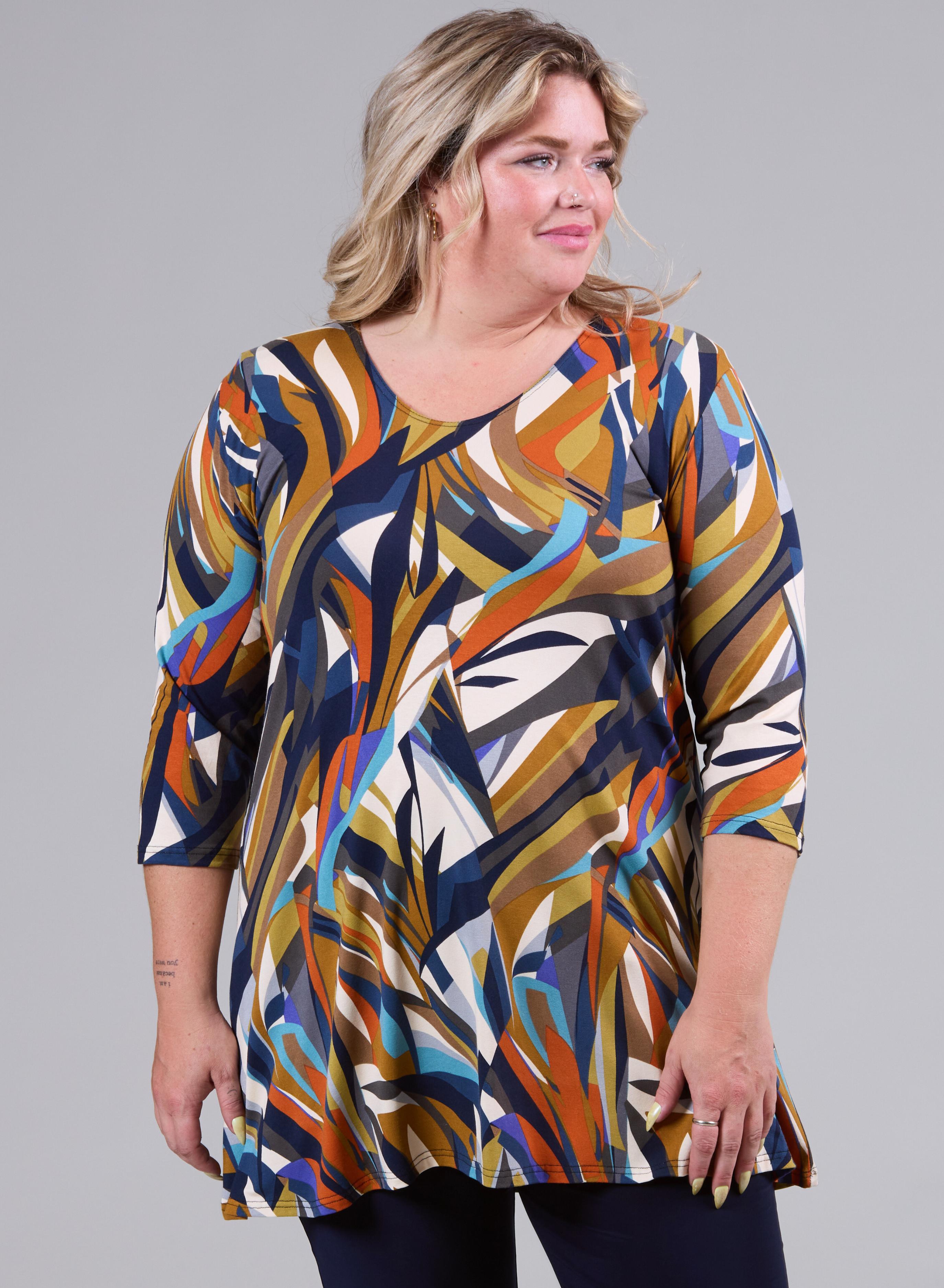 Magna A-line Long Shirt / Tunic Art Elements Prints