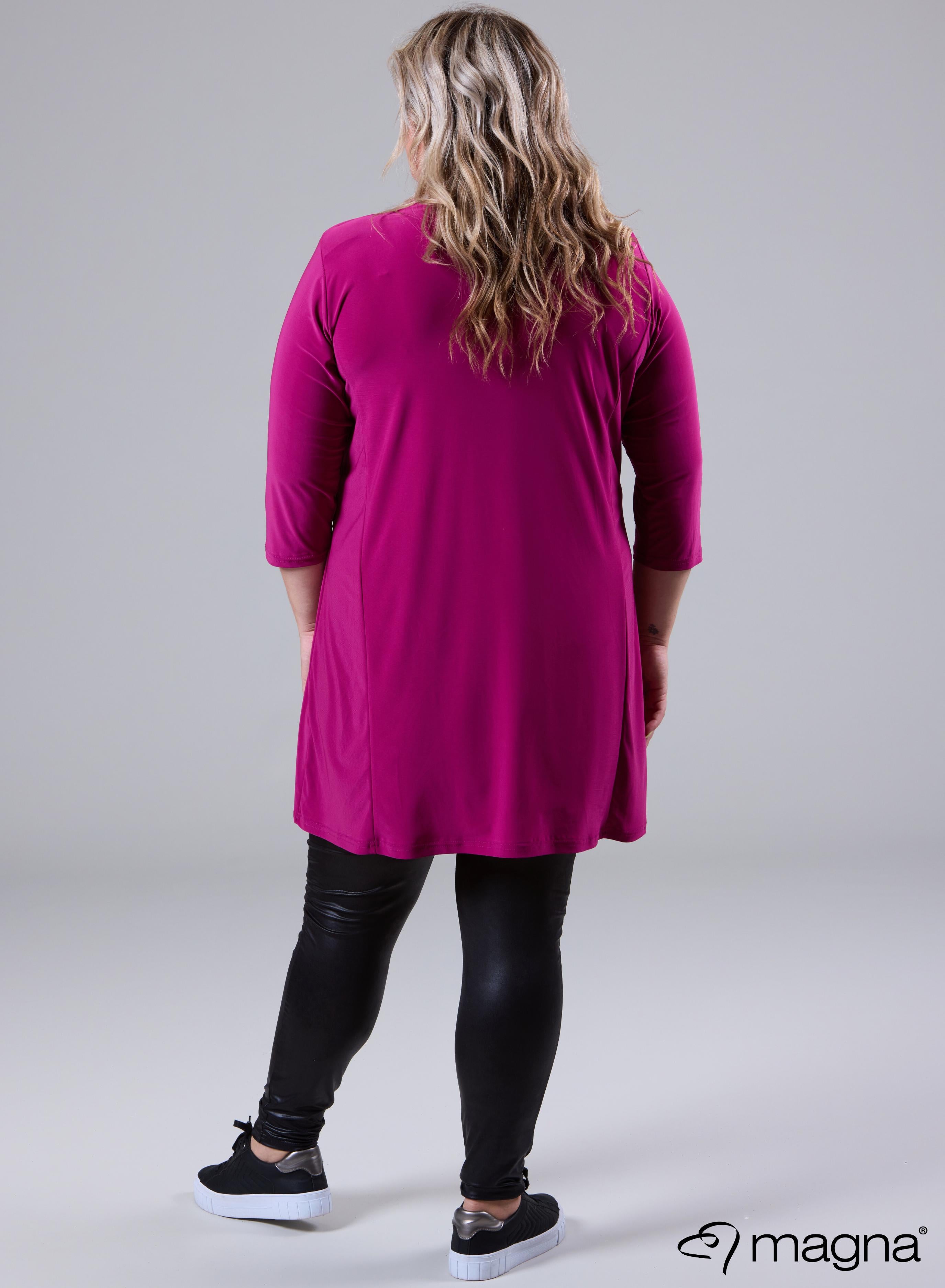 Magna Relaxed V-Strap Tunic Dark Fuchsia