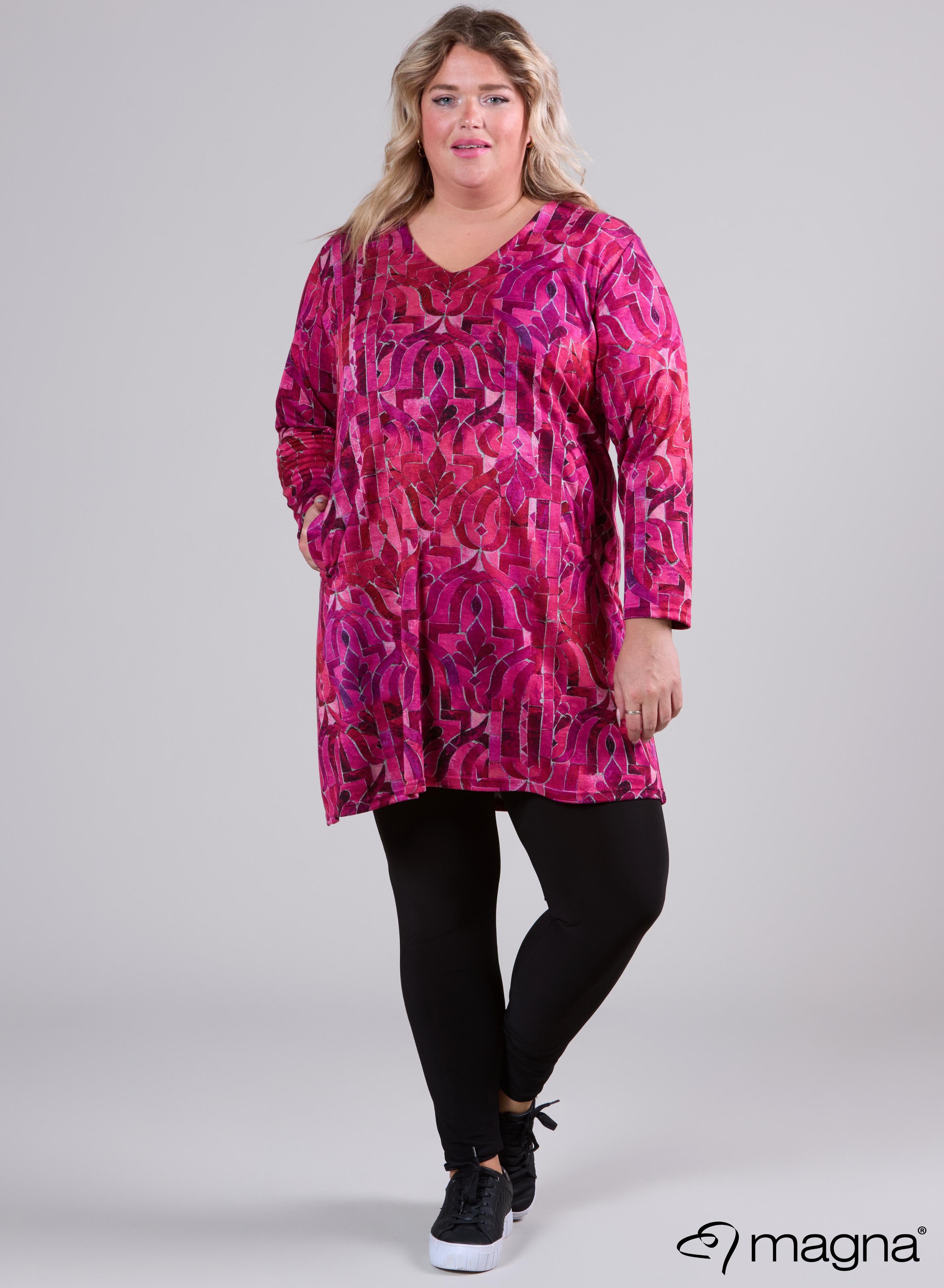 Magna Warm Relaxed Fit Tunic Inca Design Magenta