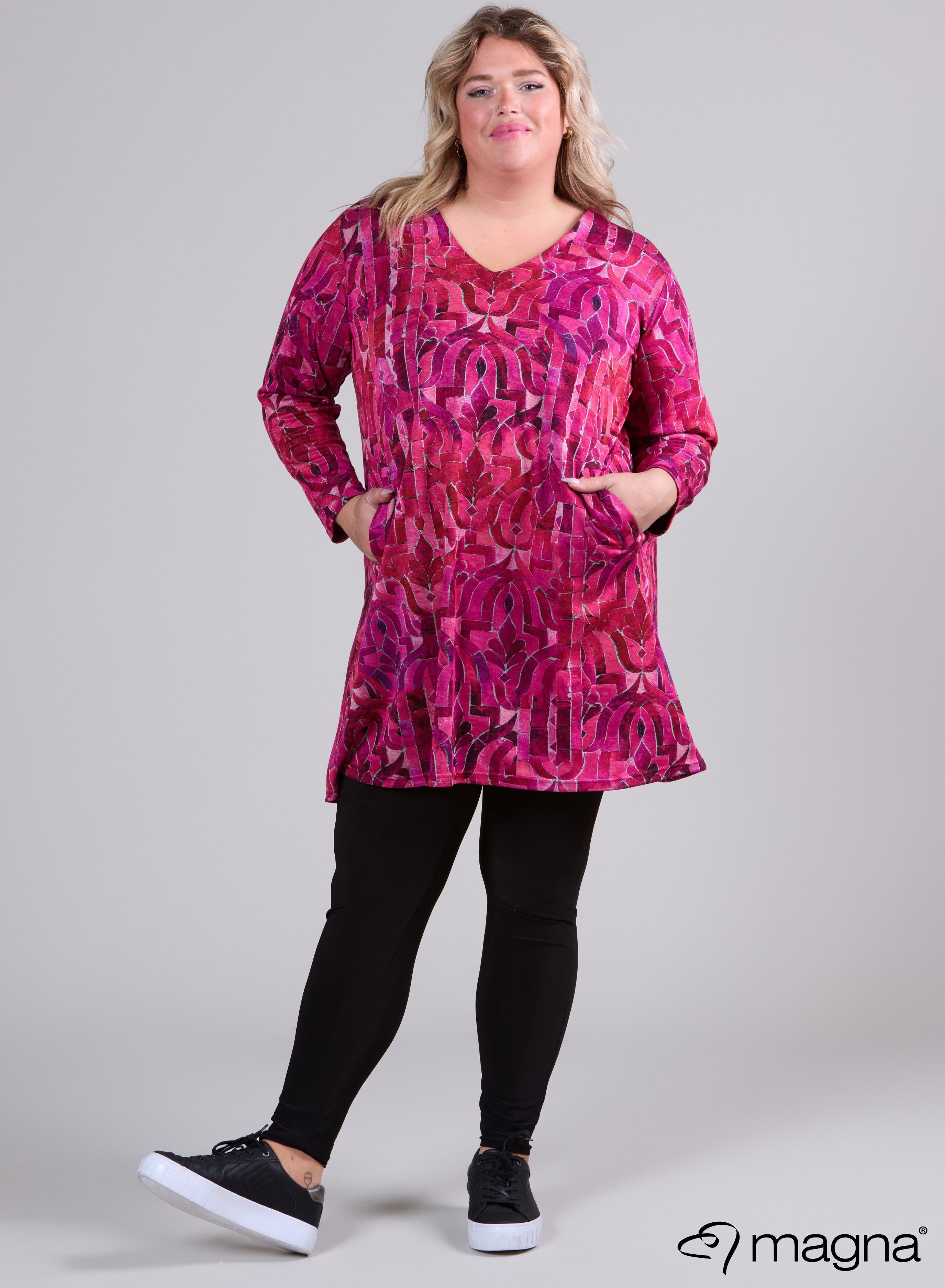 Magna Warm Relaxed Fit Tunic Inca Design Magenta