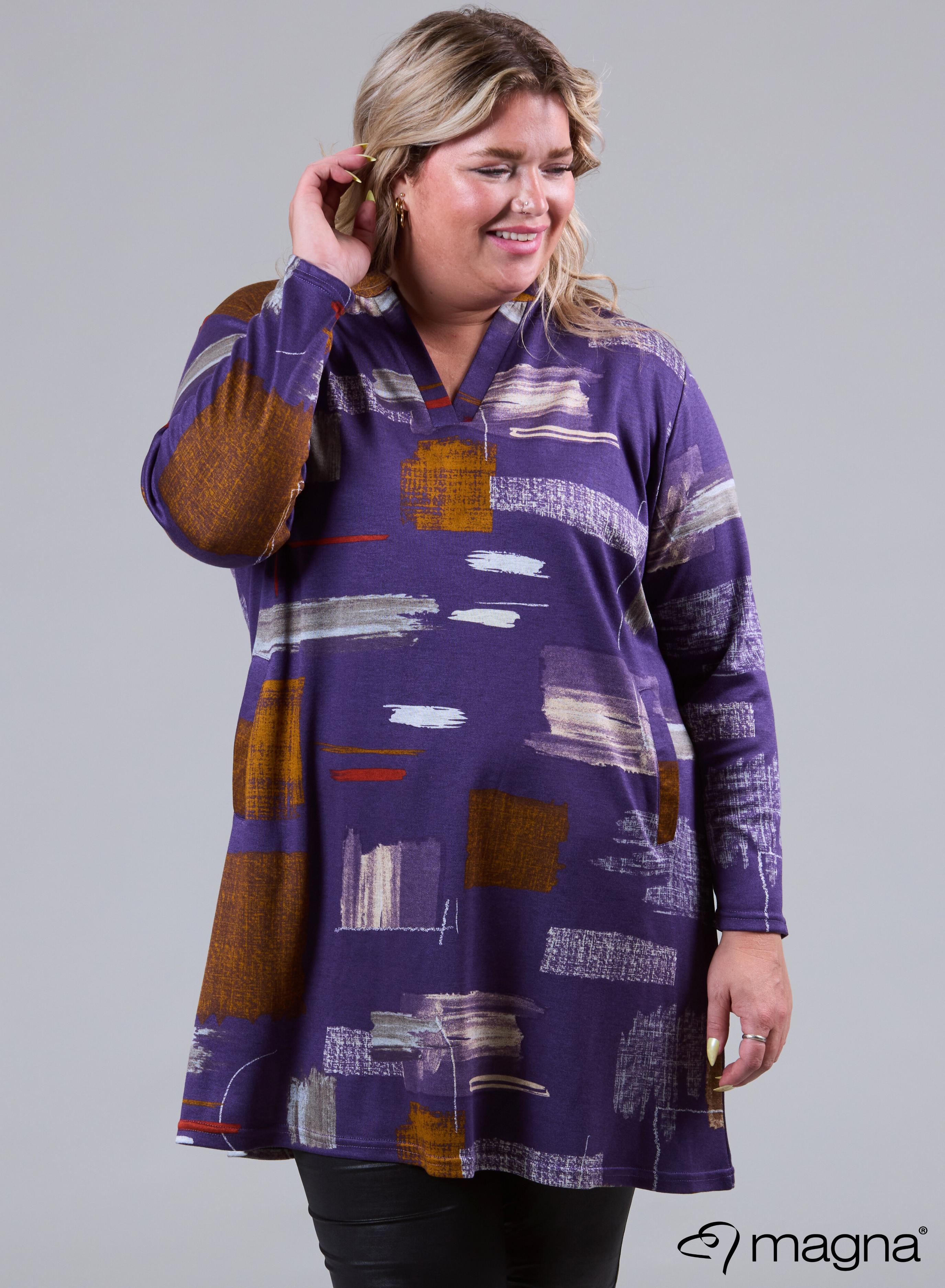 Magna Warm Comfort Tunic Block Art Purple