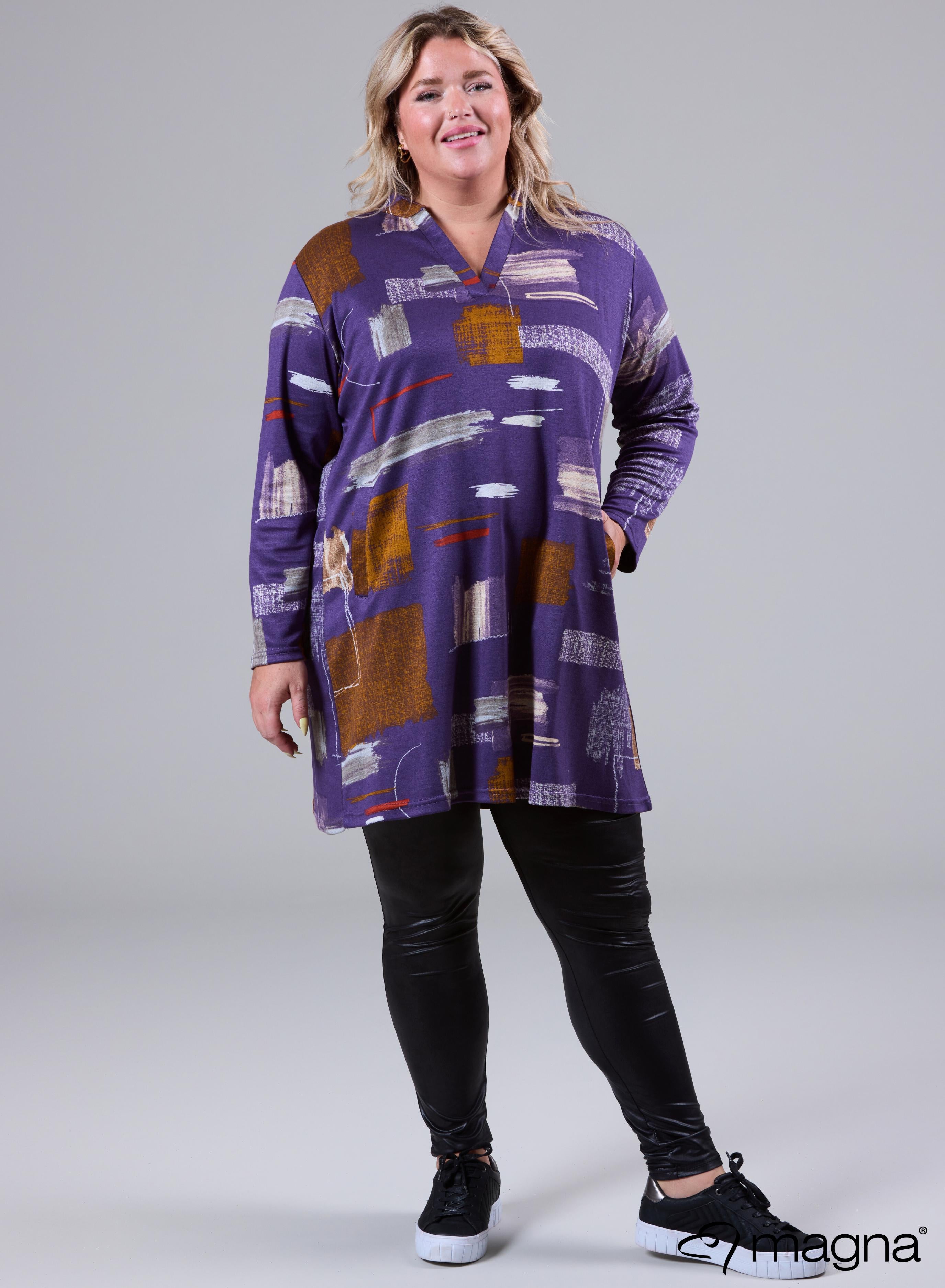 Magna Warm Comfort Tunic Block Art Purple