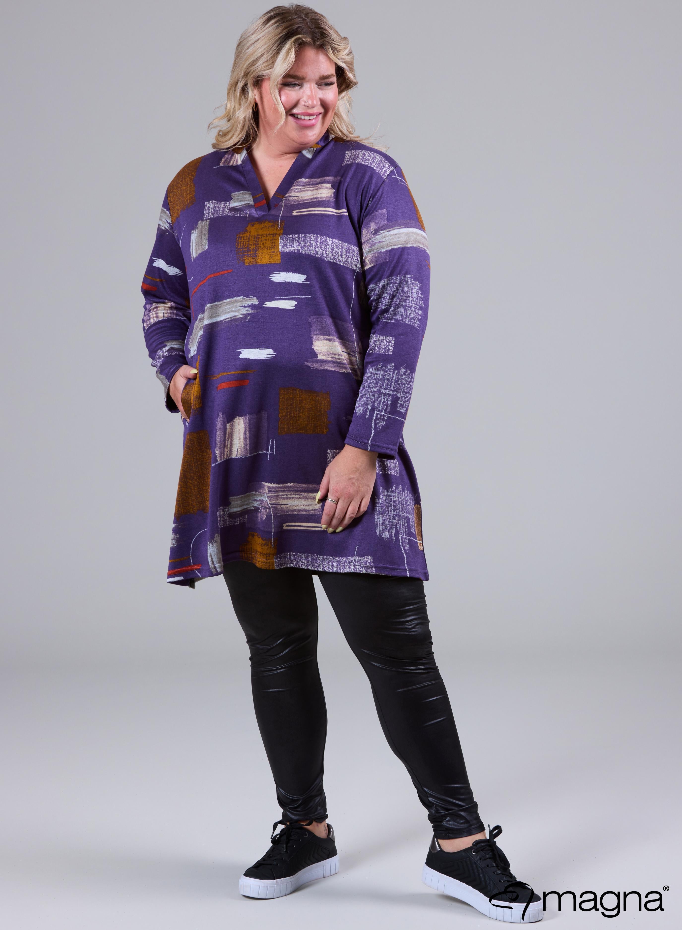 Magna Warm Comfort Tunic Block Art Purple