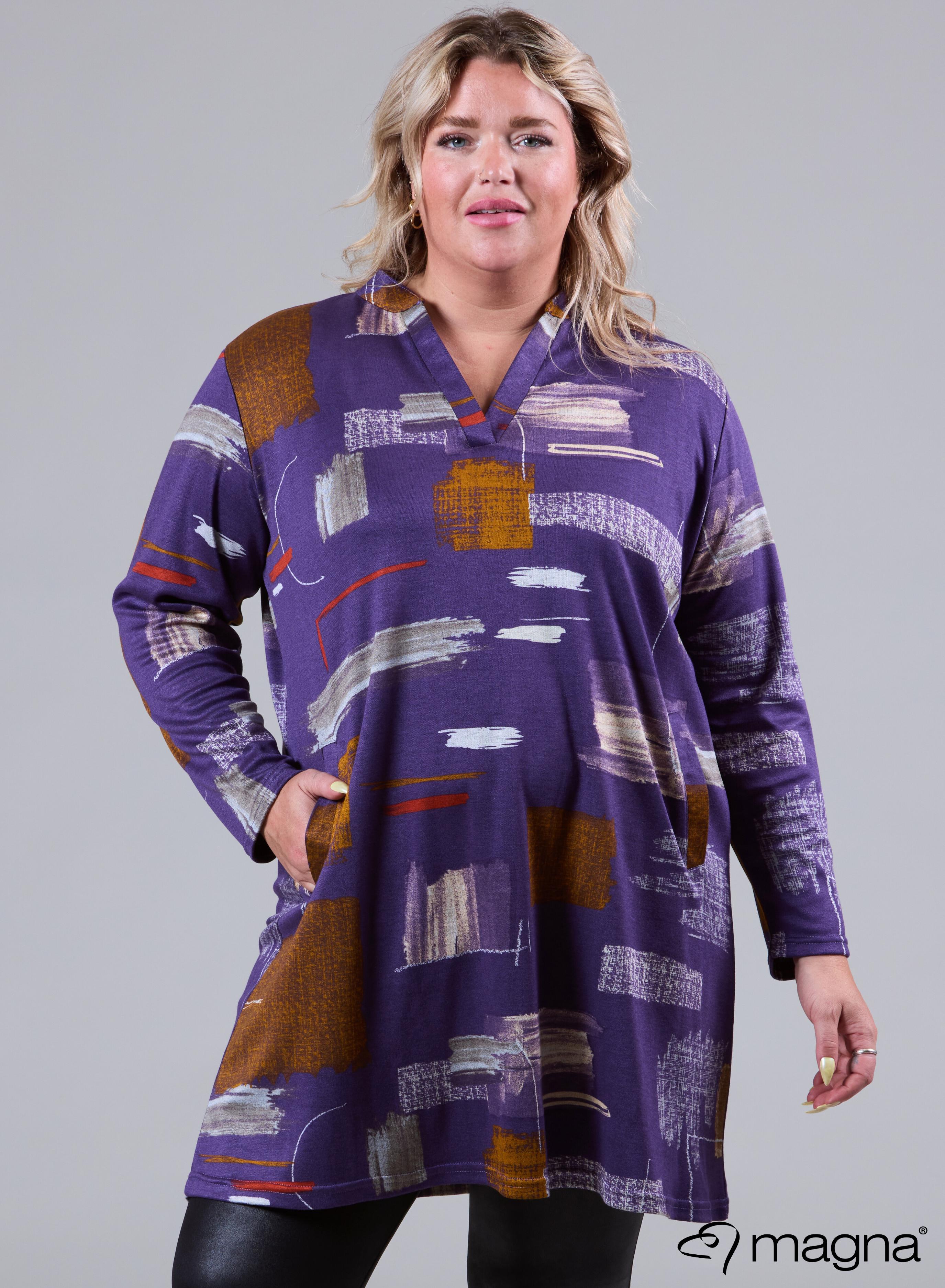 Magna Warm Comfort Tunic Block Art Purple