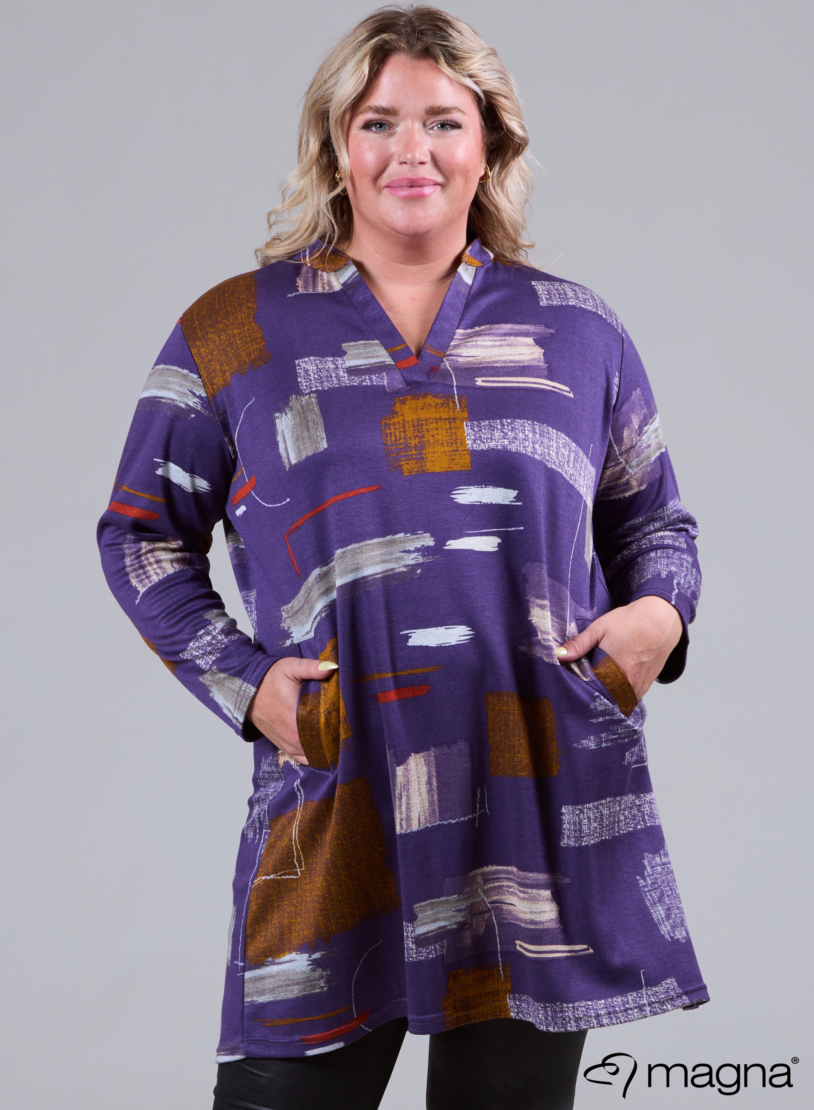 Magna Warm Comfort Tunic Block Art Purple