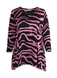 Magna Warm Generous Pocket Tunic Zebra Big Plum Print