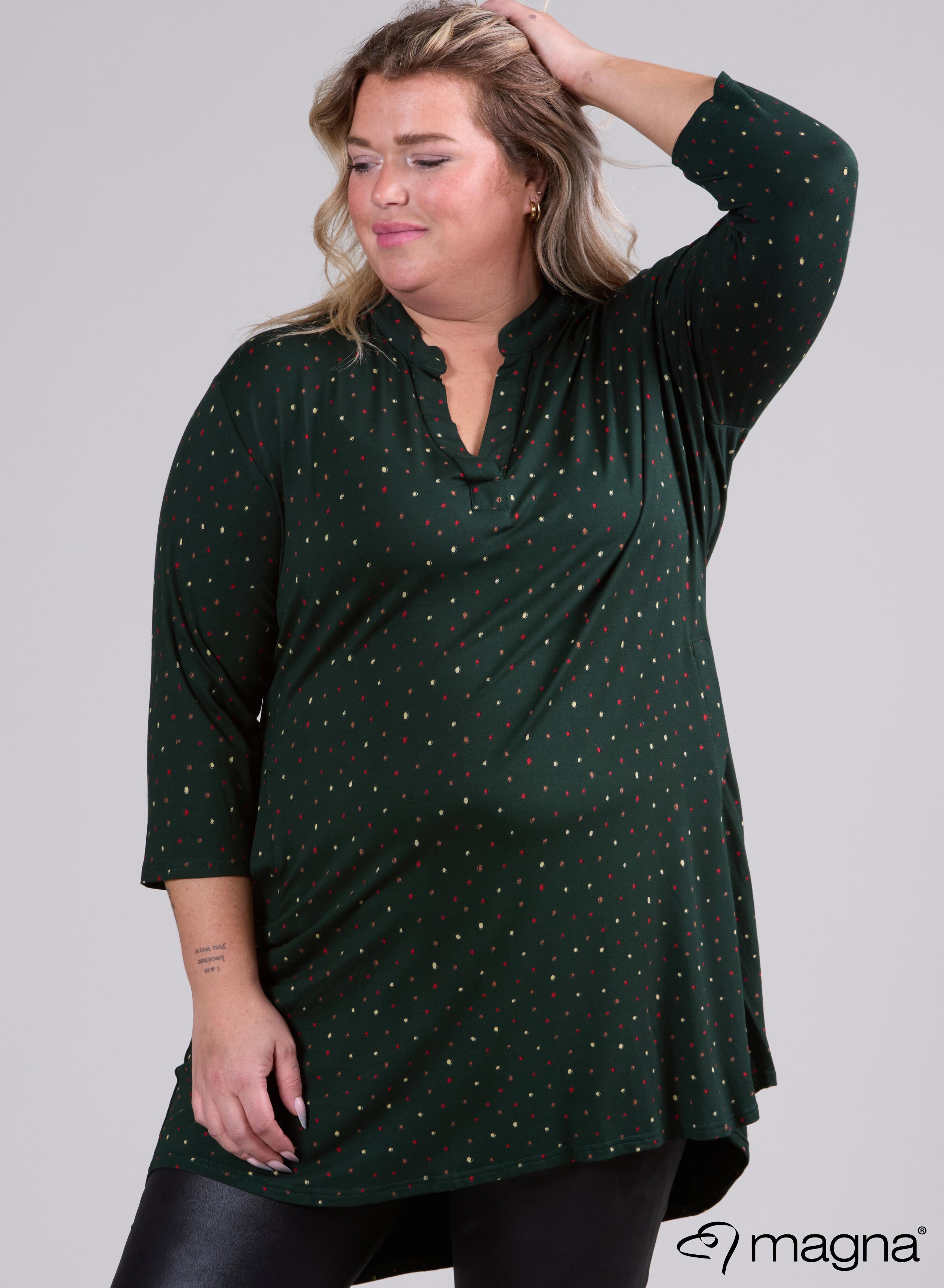 Magna Classic Pockets Tunic Planet Circles Green