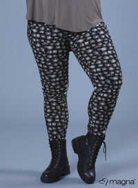 Magna Stretchy Printed Trouser Leo Black/Grey