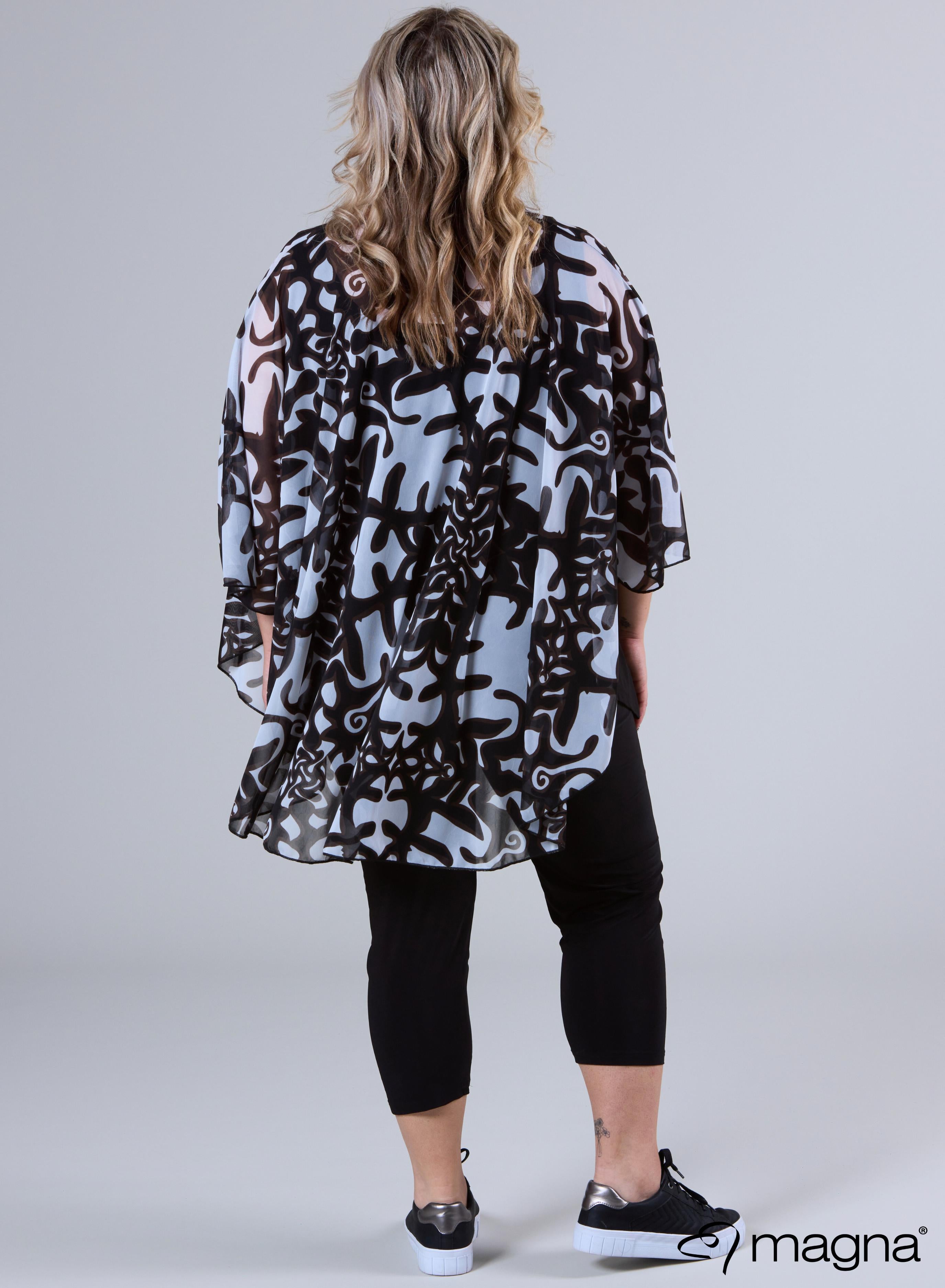 Magna Printed Chiffon Poncho Africa Print