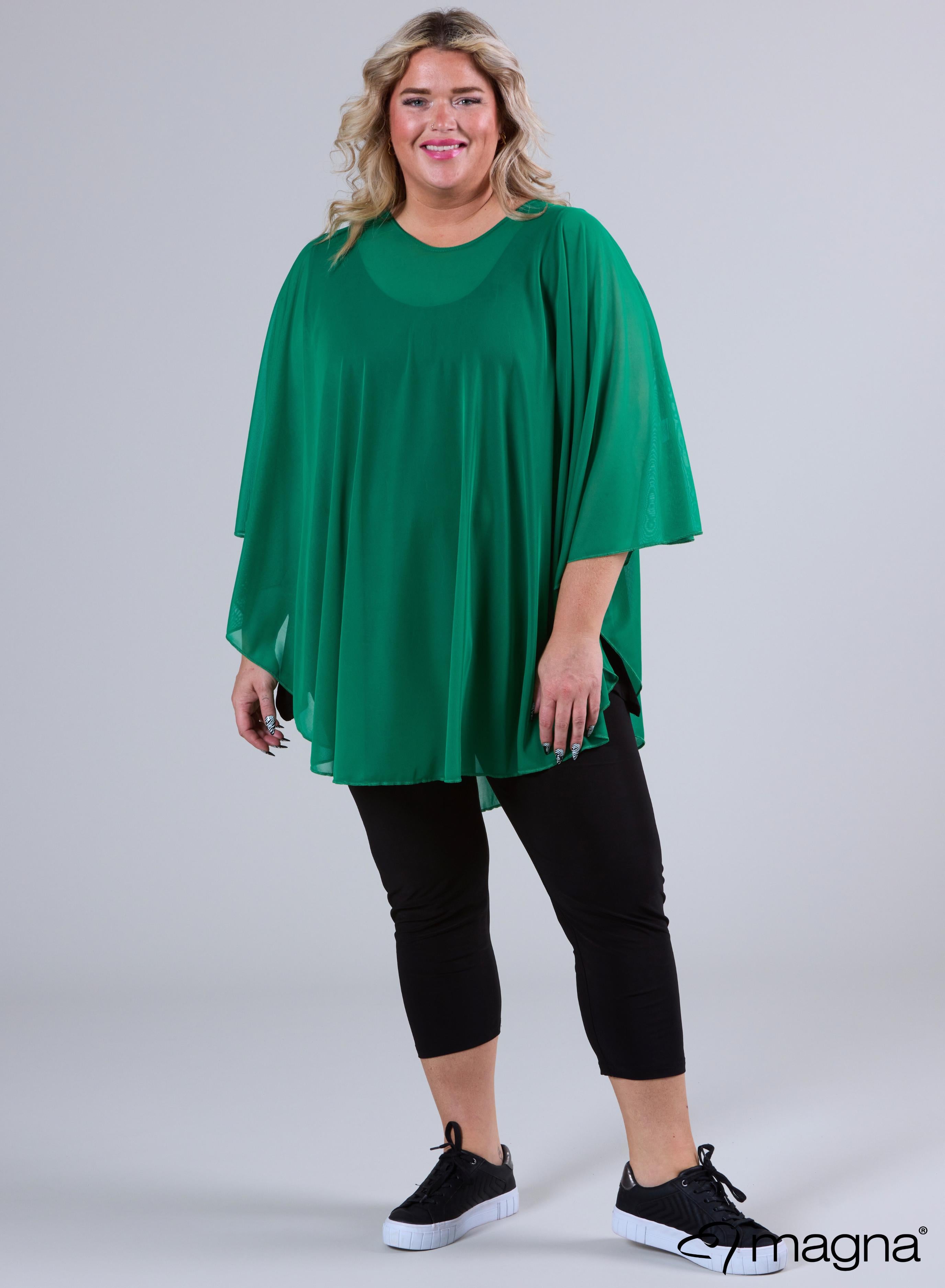 Magna Chiffon Poncho Brazil Green