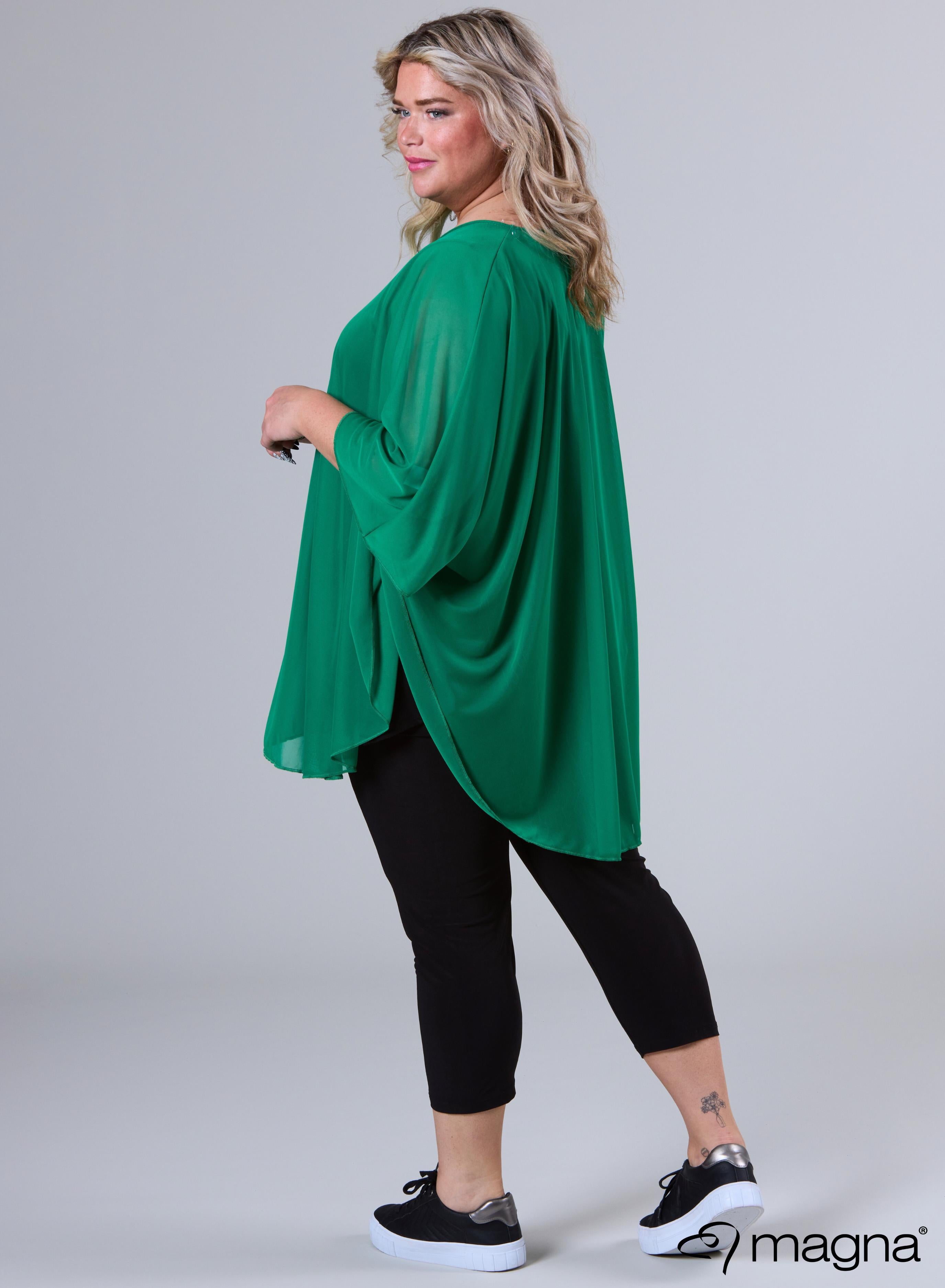 Magna Chiffon Poncho Brazil Green