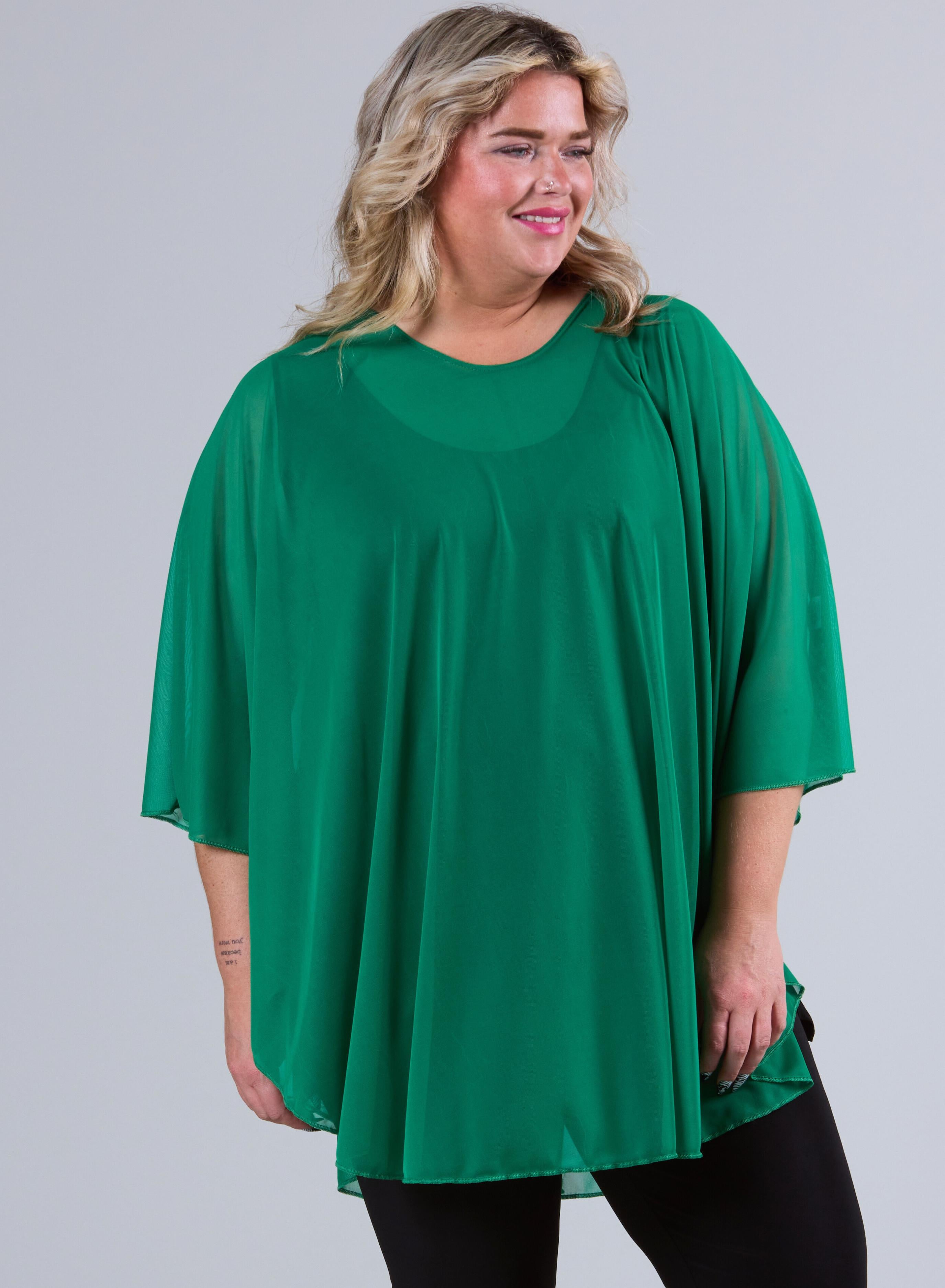 Magna Chiffon Poncho Brazil Green