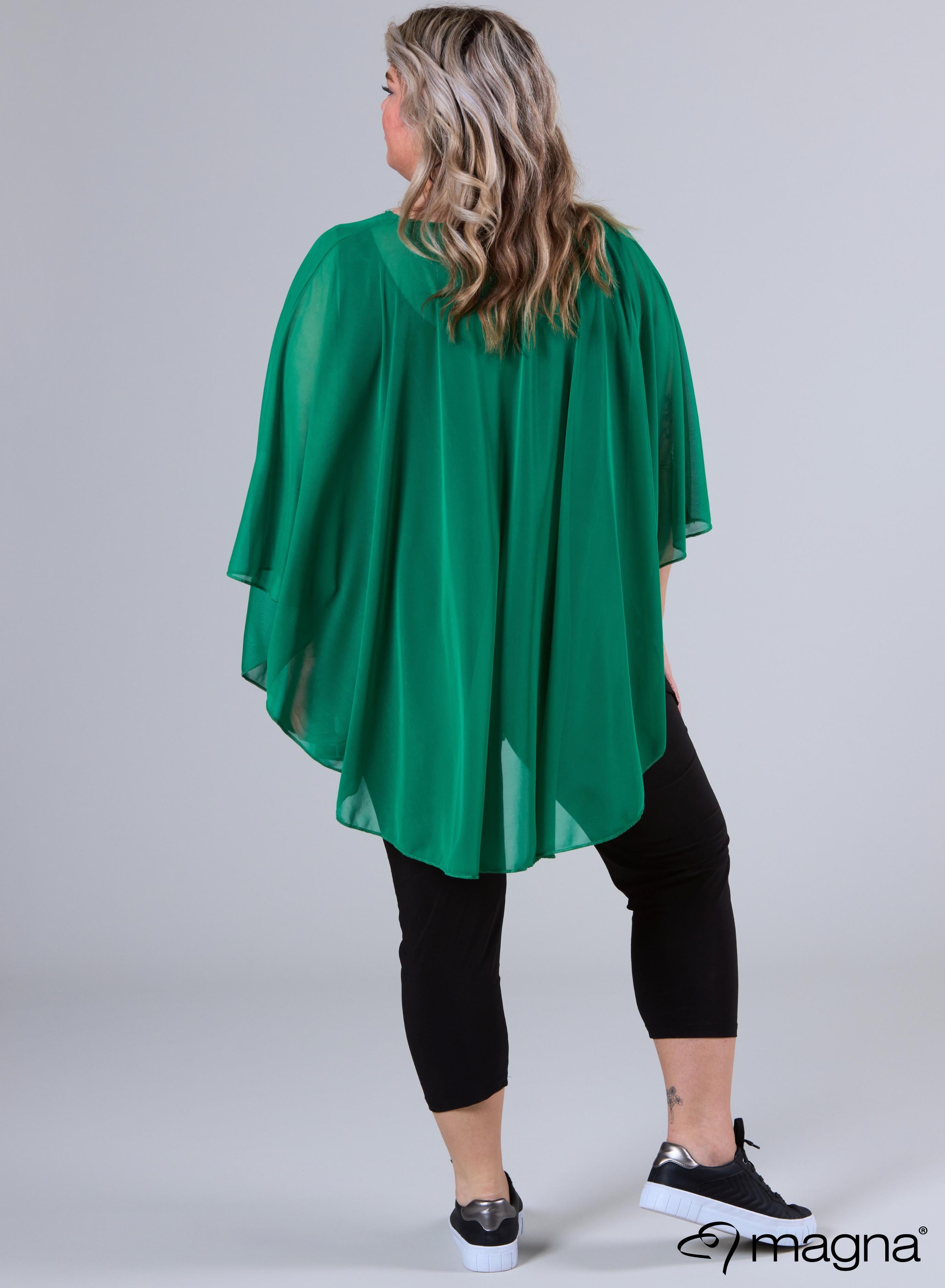 Magna Chiffon Poncho Brazil Green