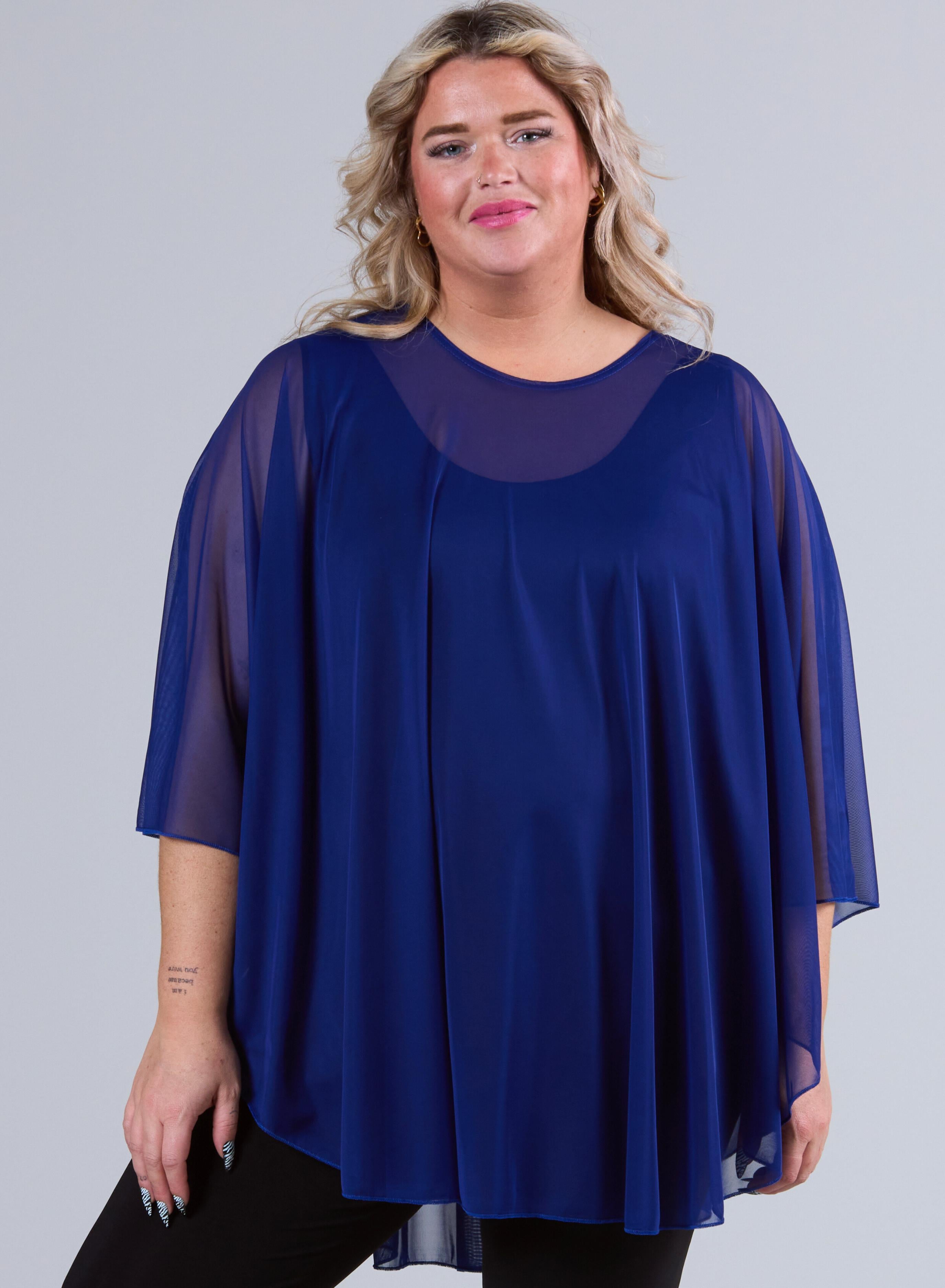 Magna Chiffon Poncho Royal Blue