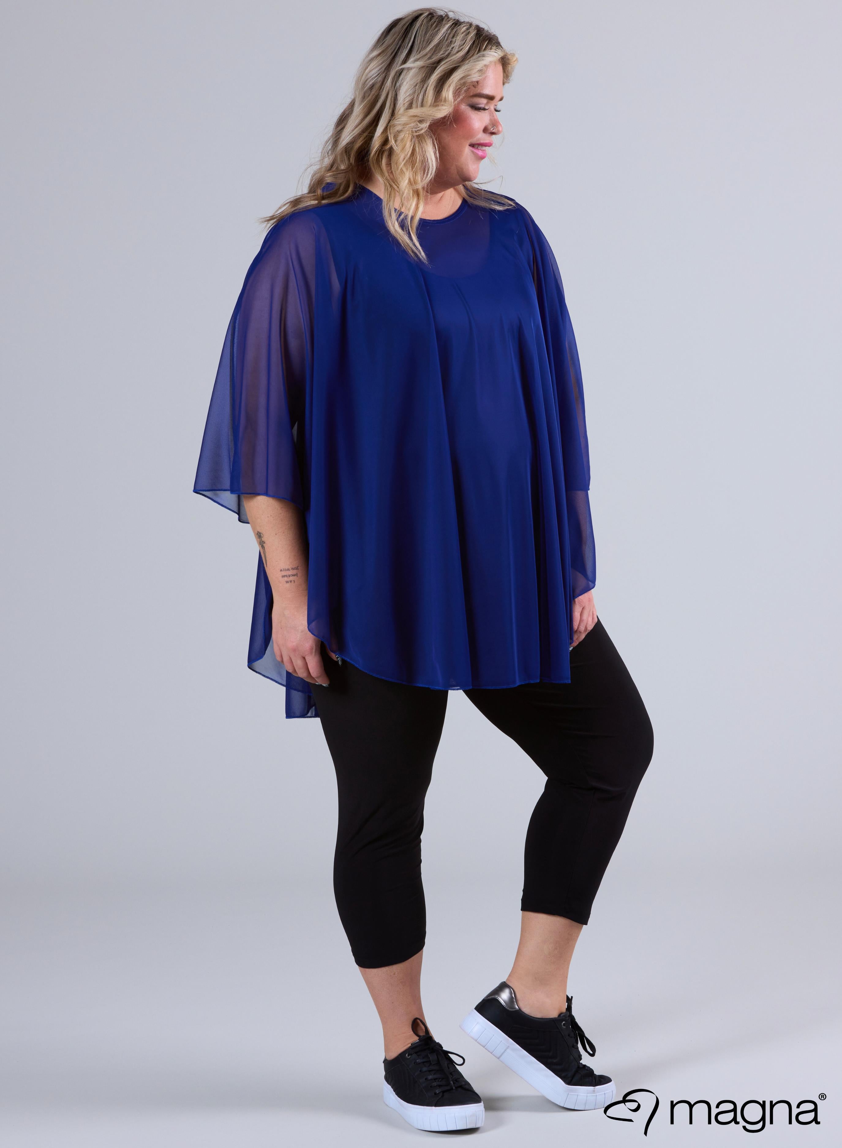 Magna Chiffon Poncho Royal Blue