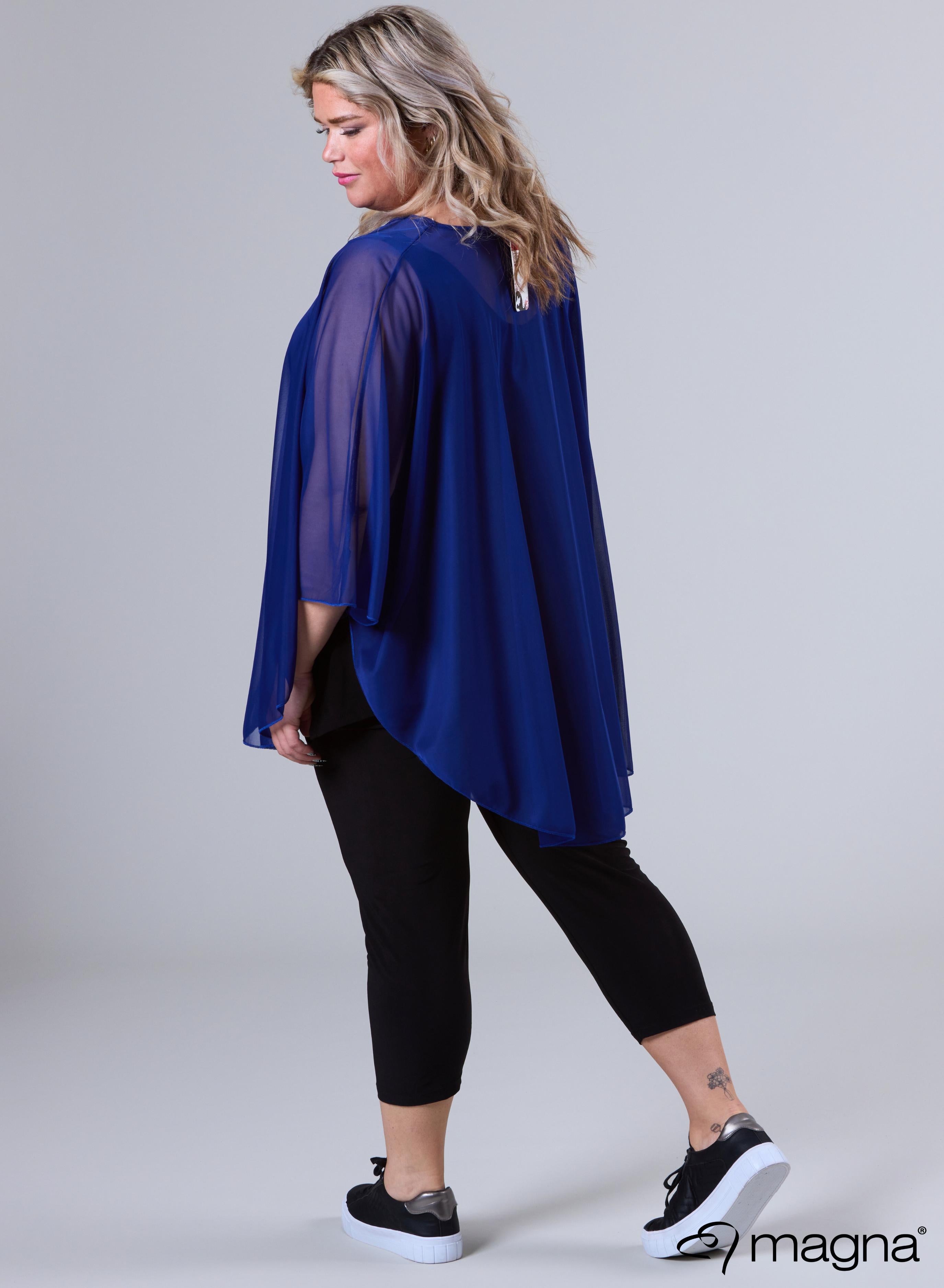 Magna Chiffon Poncho Royal Blue