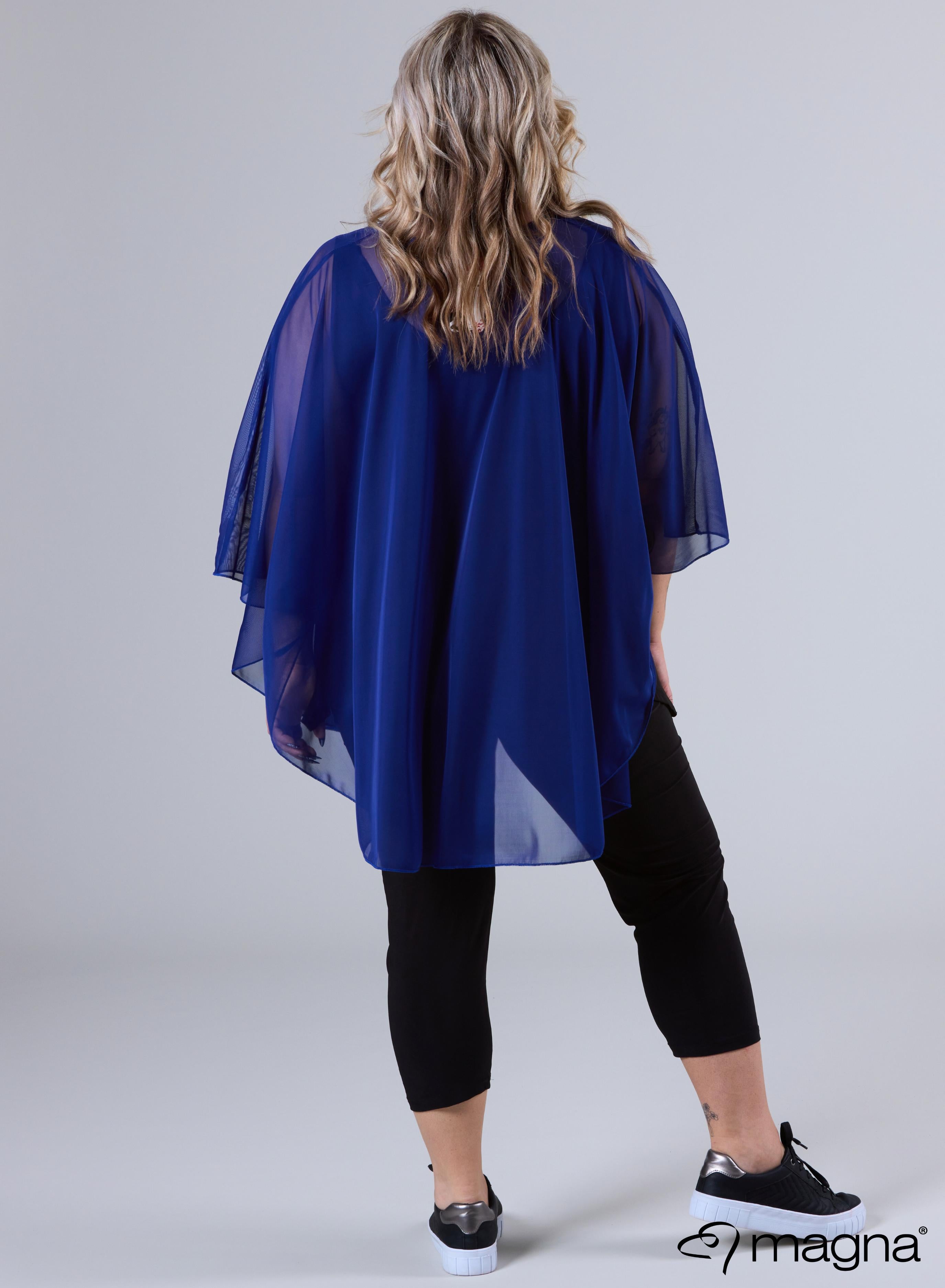 Magna Chiffon Poncho Royal Blue