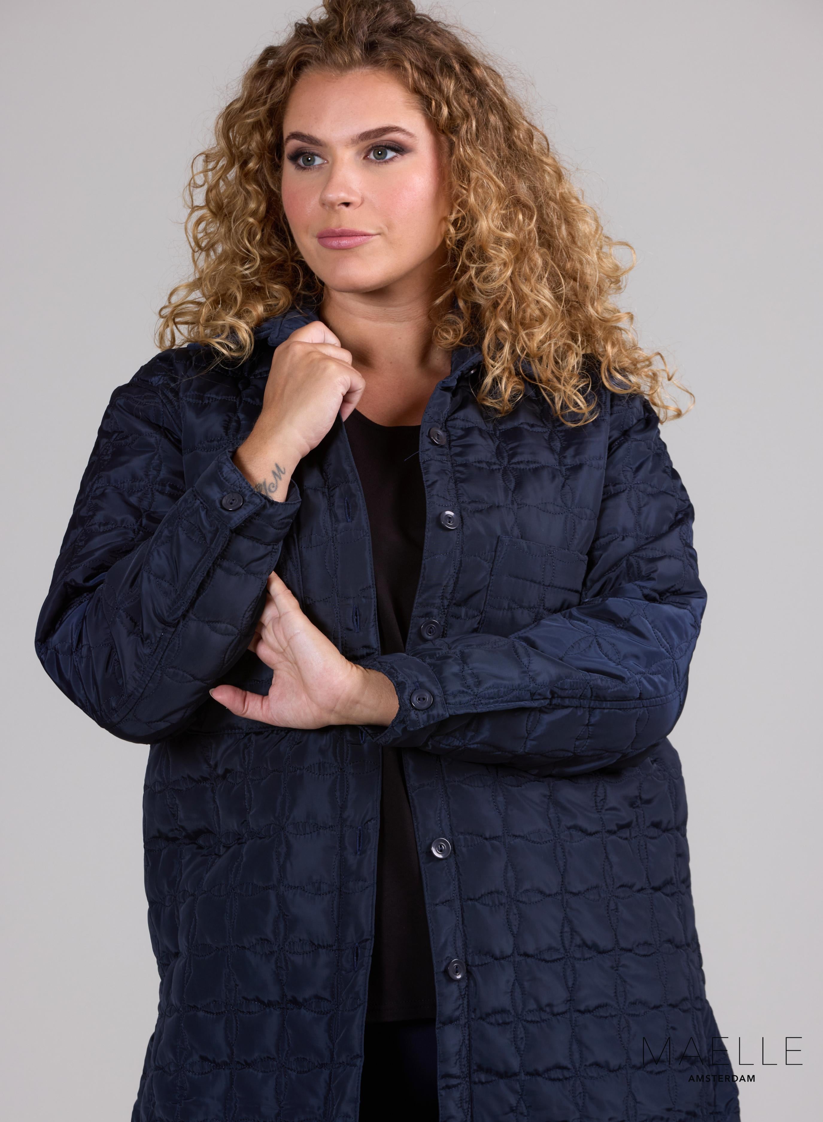 Maelle Padded Oversized Jacket Navy