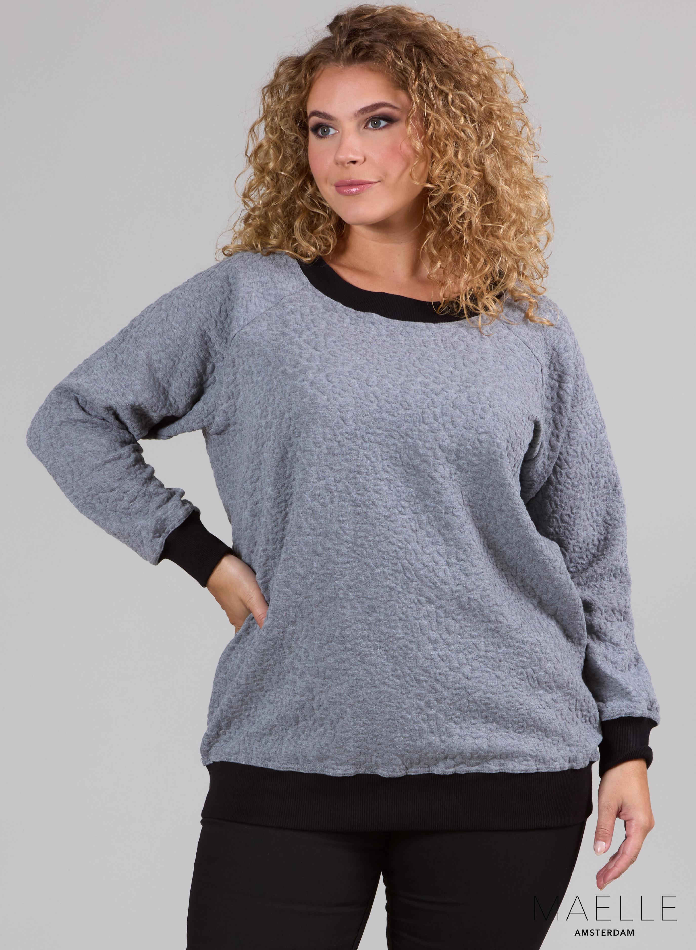 Maelle Velvet Sweater Leo Grey