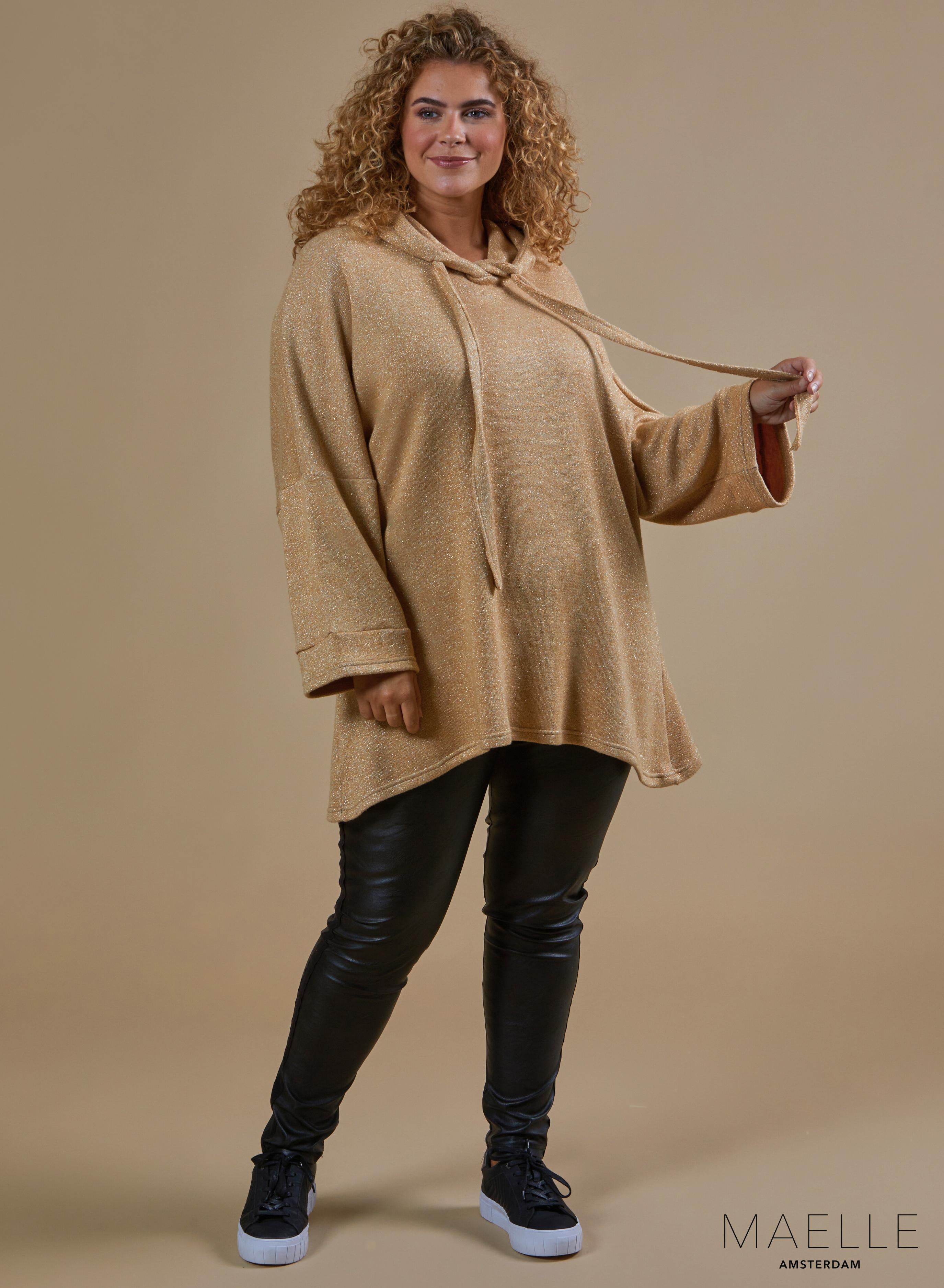 Maelle Glitter Warm Tunic Hoody Gold