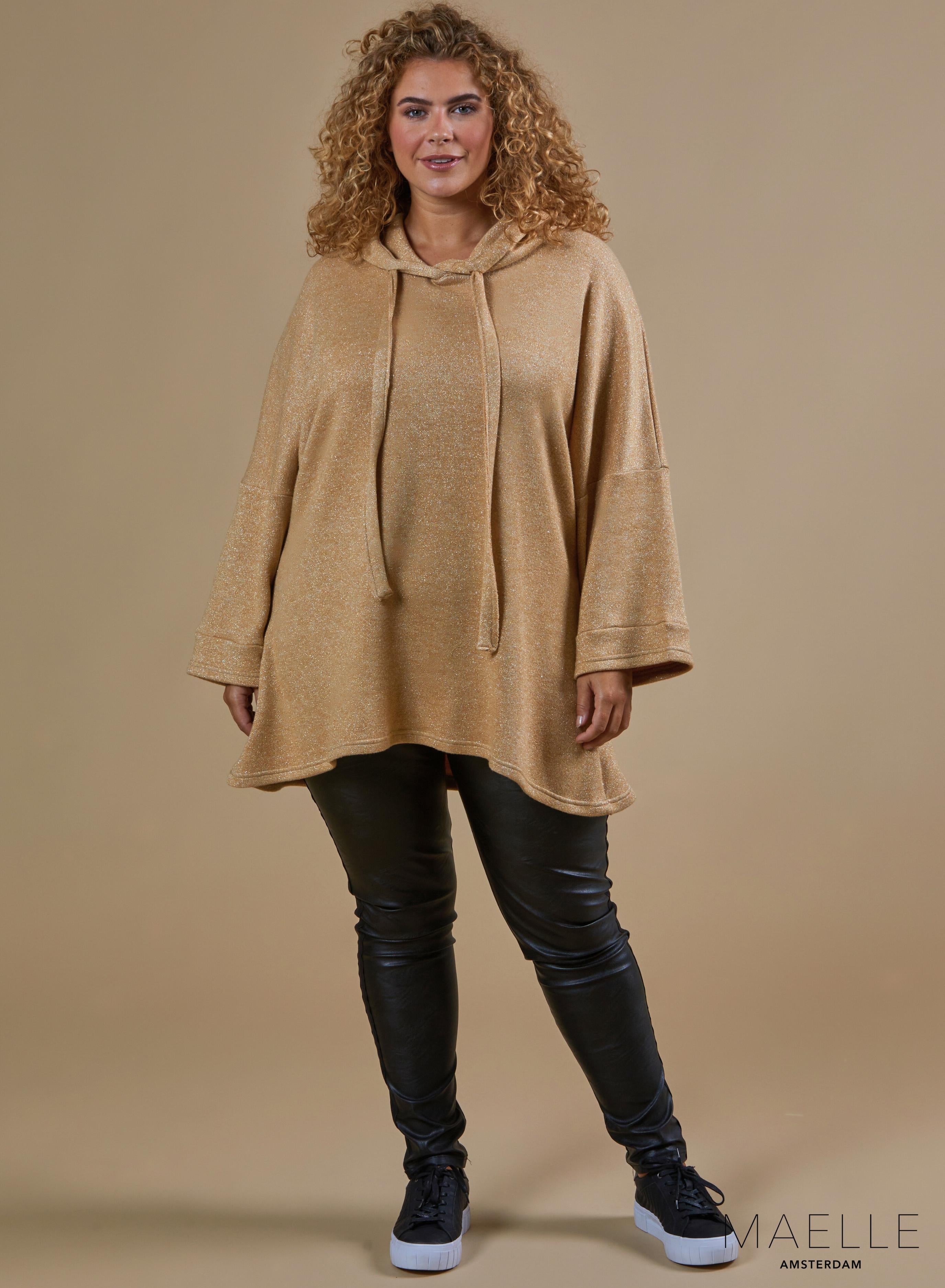 Maelle Glitter Warm Tunic Hoody Gold