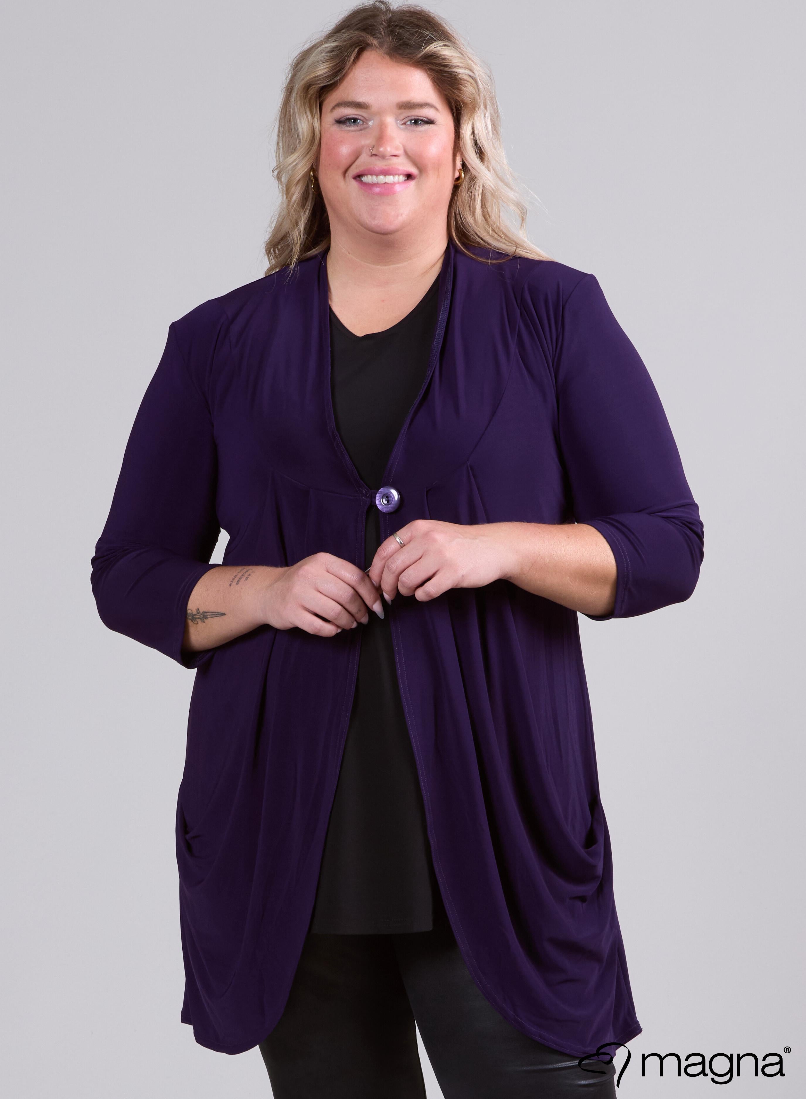 Magna Shaped Cardigan Dark Purple