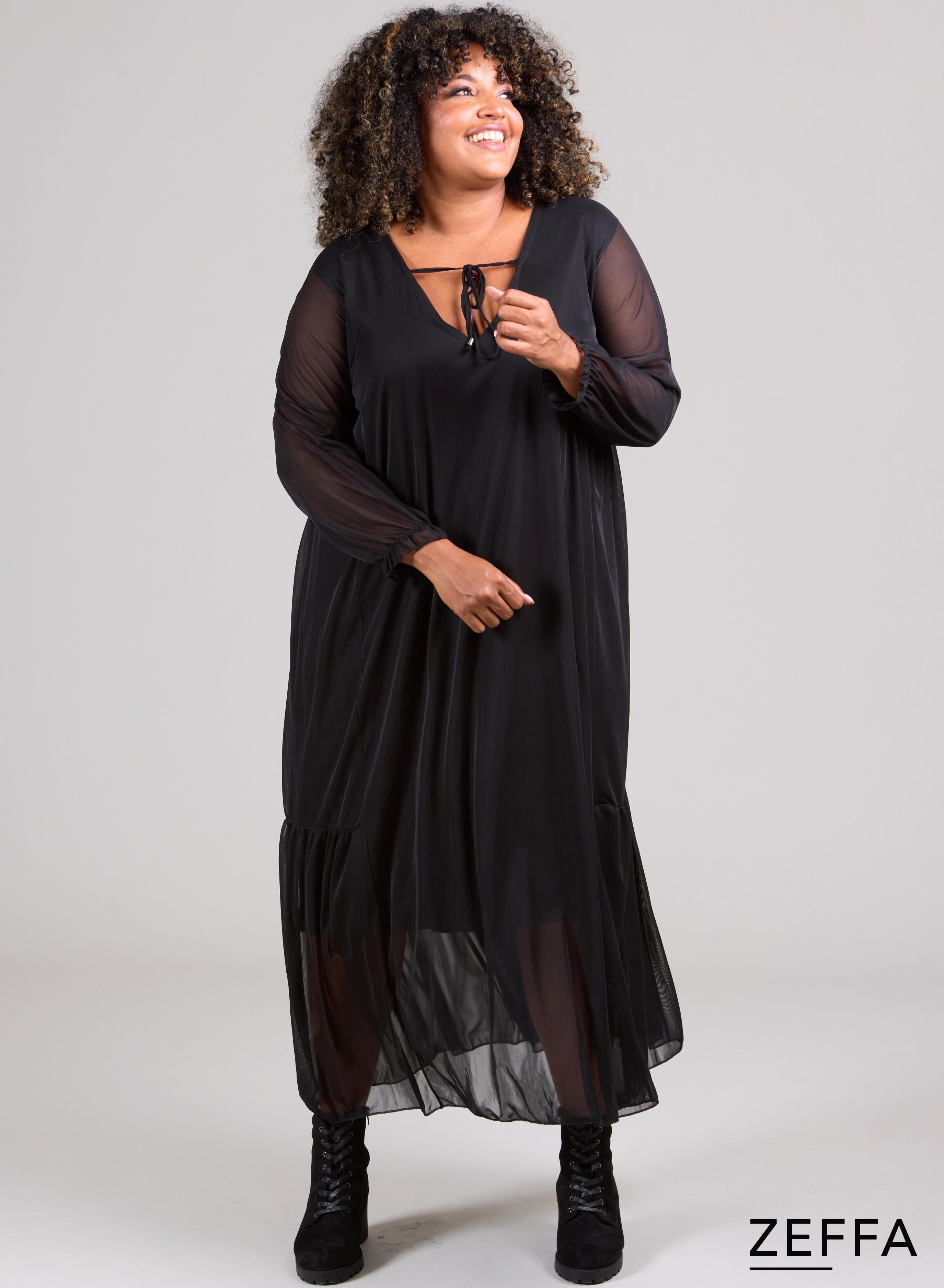 Zeffa Chiffon Dress Black