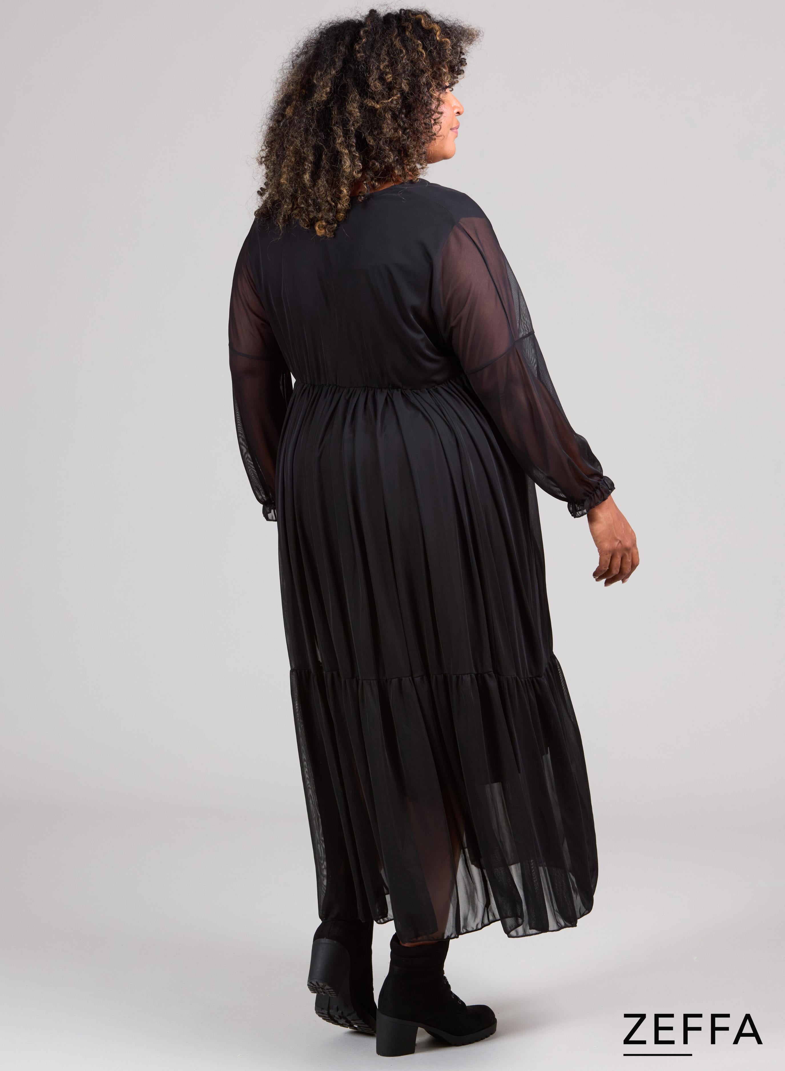 Zeffa Chiffon Dress Black