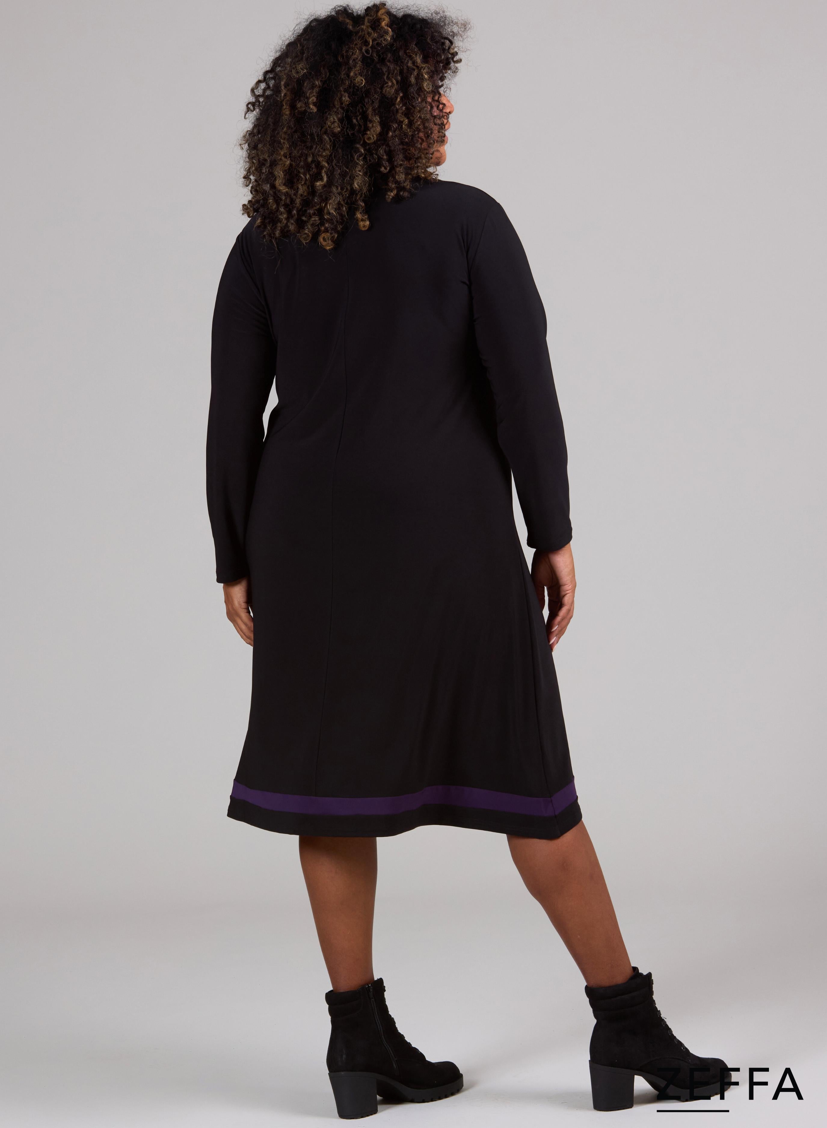 Zeffa V-Elements Dress Dark Purple