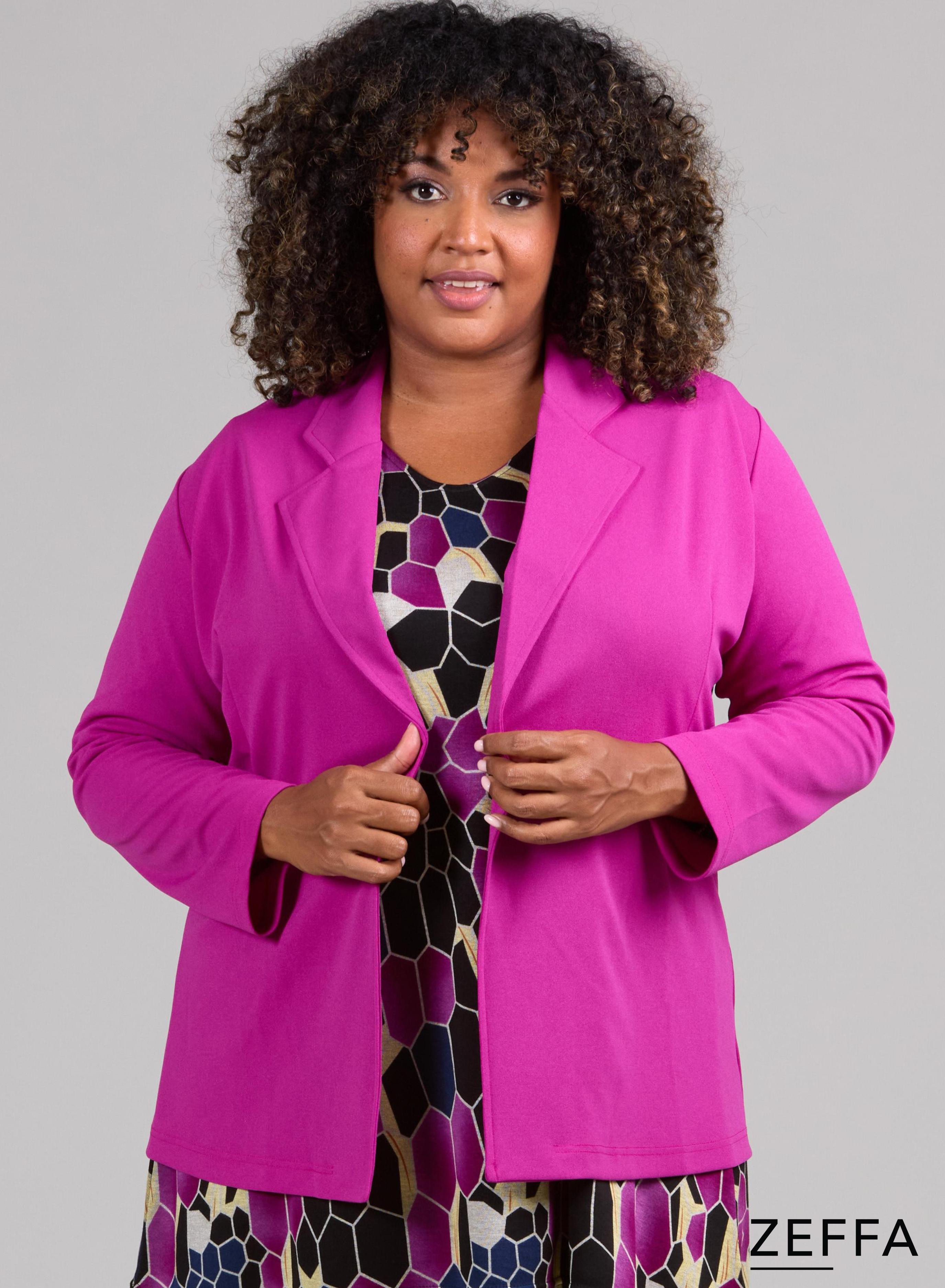 Zeffa Open Blazer Dark Fuchsia