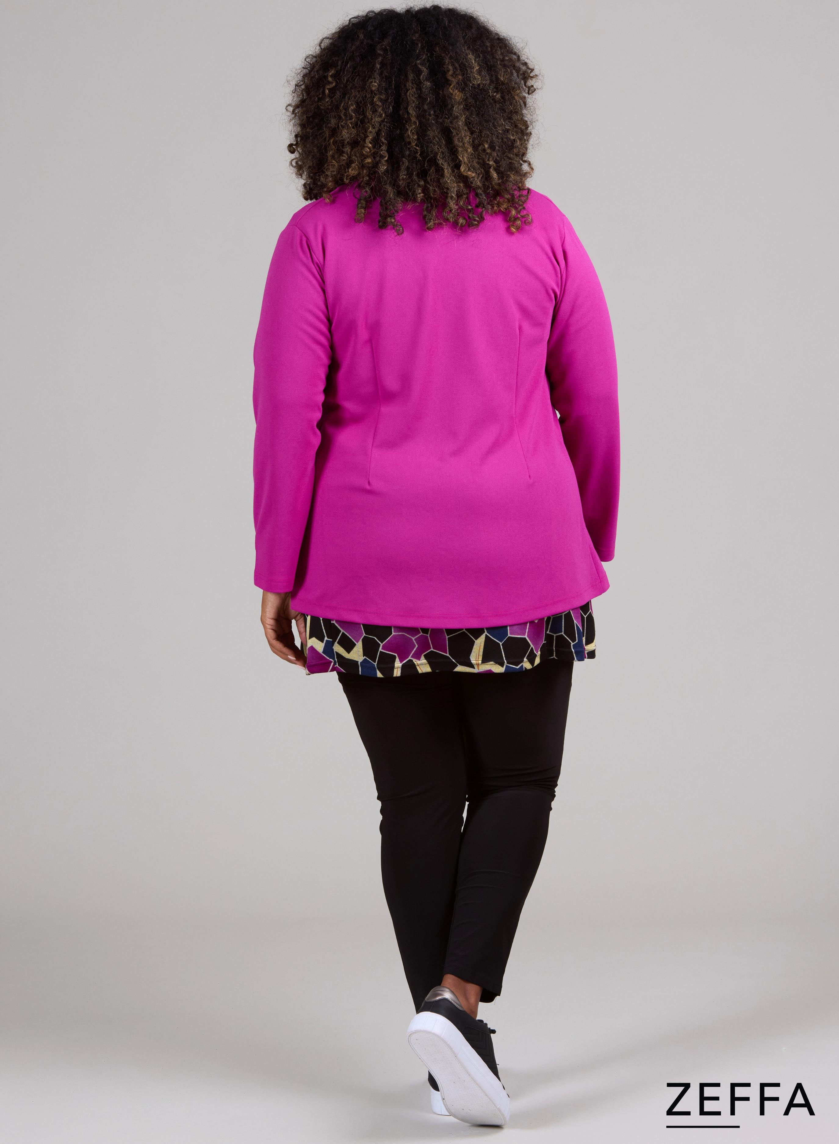 Zeffa Open Blazer Dark Fuchsia