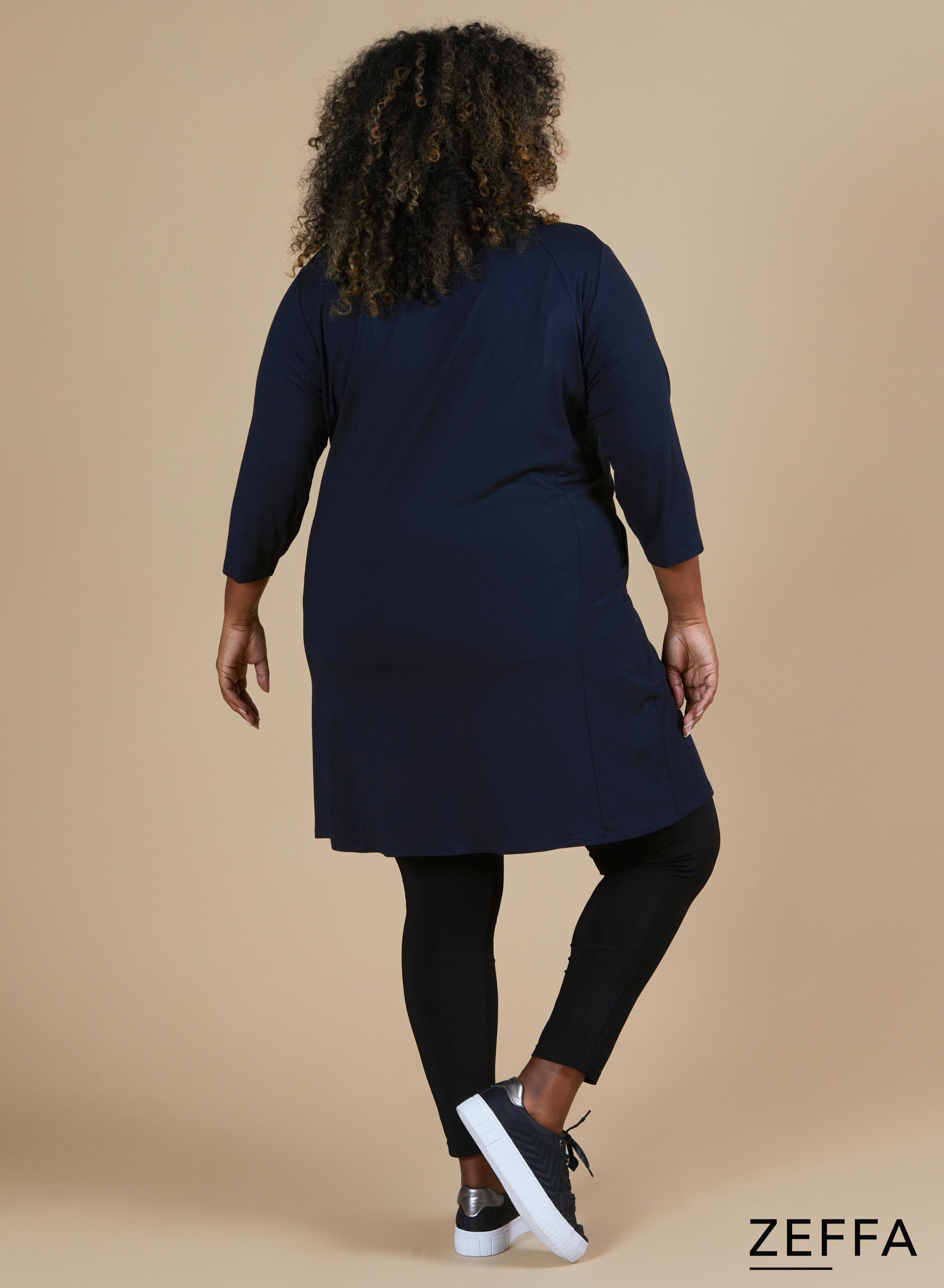 Zeffa Comfort Viscose Pocket Tunic Navy