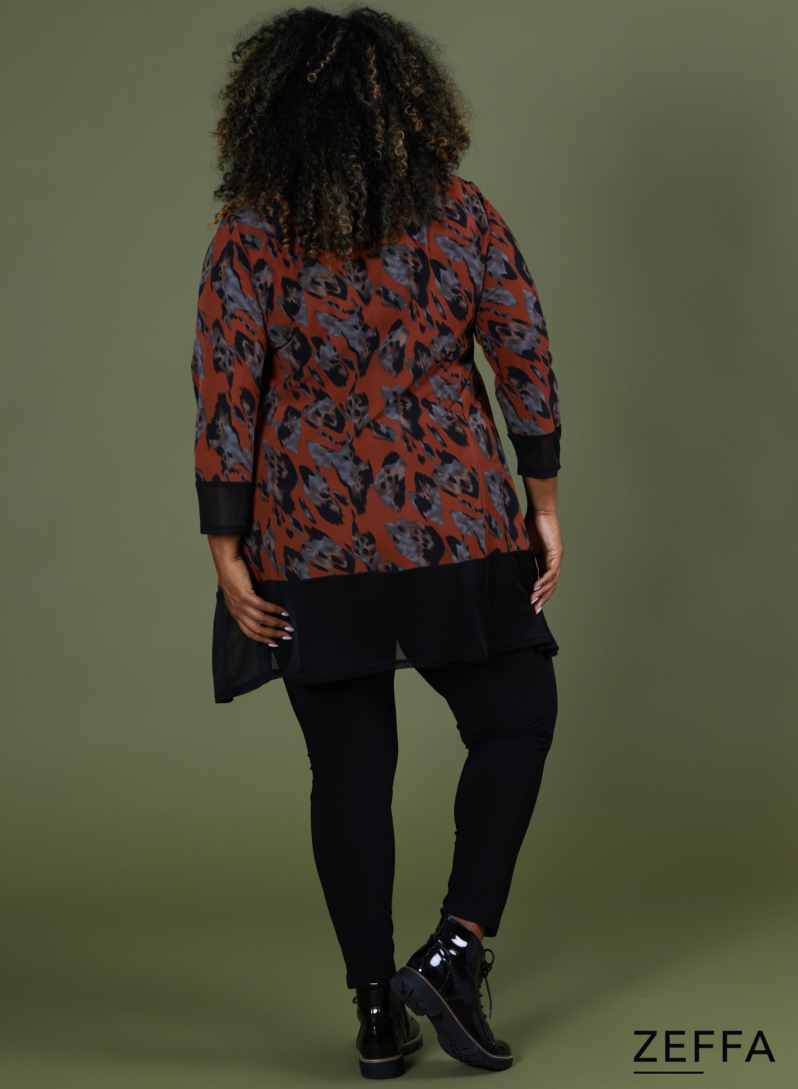 Zeffa A-line Tunic Animal Rust